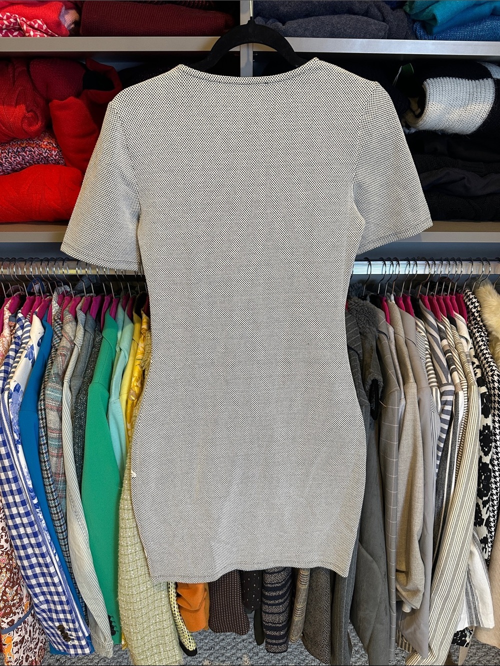 French Connection white/black short sleeve crew neck dress size 8 - Picture 3 of 5